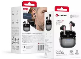 Ausinės Forcell F-Audio Pulse Pro ANC + ENC Belaidės In-Ear TWS Earbuds juodas