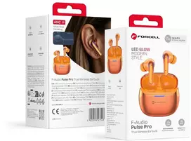 Ausinės Forcell F-Audio Pulse Pro ANC + ENC Belaidės In-Ear TWS Earbuds auksinis