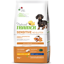 NATURAL TRAINER ADULT DOG SENSITIVE NO GLUTEN MINI SALMON (lašiša) 2kg.