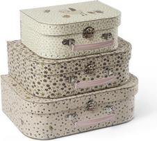 Smallstuff - Suitcase Set with Hearts, Birds and Flowers - L, M, S