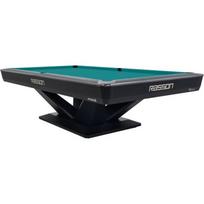 Billiard Table, Pool, Rasson Victory III, Black, CLUB pocket size, 9 ft., Simonis 760 blue green