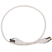 Extralink LAN Patch Cord Cat.8 U/FTP 0.5m 40G Flat Shielded Foiled Twisted Pair Bare Copper White