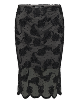 ROTATE - Flower Mesh Midi Skirt - Iki kelių ir midi sijonai - Juoda