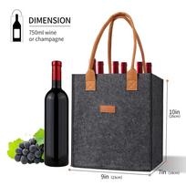 Wine Glass Tote Bag 6 Partitions Felt Wine Tote Bag Travel Hand Beer Bag Reusable Grocery BagsWine Gift Bags Beer Packaging Box juoda