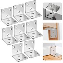 8Pcs Stainless Steel Corner Brackets L-Shaped Angle Connectors For Cabinets Drawers Furniture Right Angle Fixed Bracket China Mainland