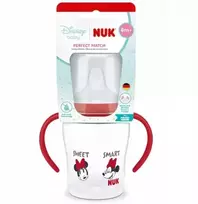 NUK Perfect Match mokomasis kūdikio buteliukas DISNEY Minnie raudonas 150 ml