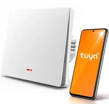 Qoltec Inteligentny 1-kanałowy jungiklis wyłacznik światła | Wi-Fi | Timer | Tuya | Smart life | Baltas