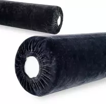 Habys Veliūrinis užvalkalas su guma cilindrinei pagalvėlei, 15 × 60 cm, juodas