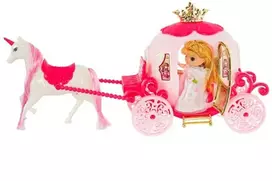 Eurobaby Zabawki Lėlės karieta su vienarage ir princese eurobaby