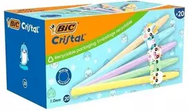 Rašikliai BIC Cristal Figurine 1 mm mėlyni 20 vnt