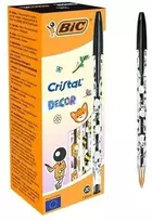 Rašikliai BIC Cristal Kawaii 1 mm juodi 20 vnt