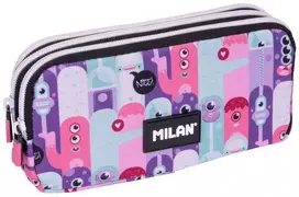 Didelė trijų skyrių penalas Aliens 2 Milan rožinis-lilinis