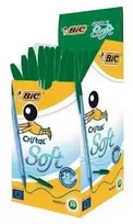 Rašikliai BIC Cristal Soft žali 50 vnt. dėžėje