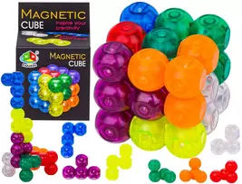 Magnetinis loginis dėlionės kubas 7 įvairiaspalviai elementai