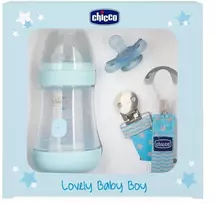 Chicco Dovanų rinkinys naujagimiui berniukui su buteliuku ir čiulptuku