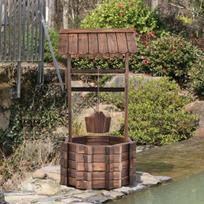 „Costway Wishing Well“ lauko medinio fontano kibirui gėlių vazonas Gėlių vazonas su stogu