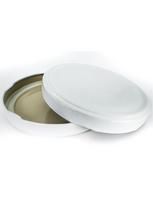 Užsukamas metalinis dangtelis Ø110 mm, baltas