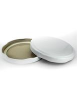 Užsukamas metalinis dangtelis Ø89 mm, baltas
