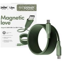 PanzerGlass Kabel empower by Magnetic 240W USB-C to USB-C 1.5m green