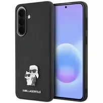 Karl Lagerfeld Saffiano w/ Karl AND Choupette Metal Logo phone case for Samsung Galaxy A37 (A376) black