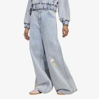 Jeansy adidas x Care Bears Care Bear High Rise Wide Leg Denim Pant Clear Sky - Dydis 30/32 (KQ6748 Kelnės)