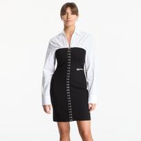 Sukienka Karl Lagerfeld Jeans Mixed Poplin Dress Black - Dydis S (B3W13050101 Suknelės)