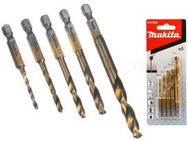 MAKITA HSS-TIN METALO GRĄŽTŲ RINKINYS 1/4″ HEX /5vnt.
