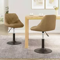 Sukamosios valgomojo kėdės 2 pcs Ruda 46 x 44 x 77.5 cm