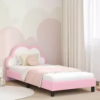 Vaikiška lovos konstrukcija su galvūgaliu Rožinė 90 x 200 cm PU