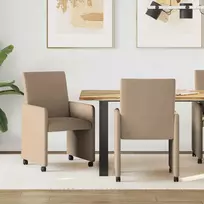 Valgomojo Kėdės su Ratukais 2 pcs Kapučino 57 x 66 x 94 cm