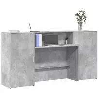 Registratūra, betono pilkas, 200x50x103,5 cm, apdirbta mediena