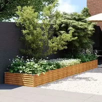Aukštas sodo lovelis, 482x100x36cm, Corten plienas