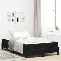 Kiemas lova su čiužiniu Juoda 120 x 220 cm audinys