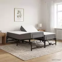 Elektrinis reguliuojamas lovos rėmas Juoda 140 x 200 cm Plienas