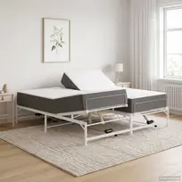 Elektrinis reguliuojamas lovos rėmas Balta 160 x 200 cm Plienas