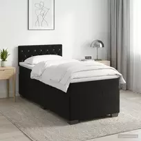 Spyruoklinė lova su čiužiniu Juoda 80 x 200 cm Aksomas