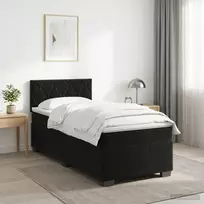 Spyruoklinė lova su čiužiniu Juoda 80 x 200 cm Aksomas