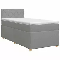 Spyruoklinė lova su čiužiniu Šviesiai pilka 80 x 200 cm Audinys