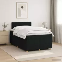 Spyruoklinė lova su čiužiniu Juoda 120 x 190 cm Audinys