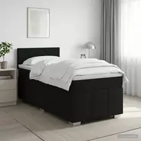Spyruoklinė lova su čiužiniu Juoda 80 x 200 cm Audinys
