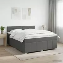Spyruoklinė lova su čiužiniu Tamsiai pilka 160 x 200 cm Audinys
