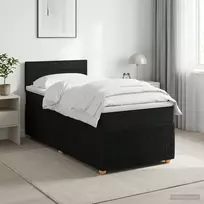 Spyruoklinė lova su čiužiniu Juoda 80 x 200 cm Audinys