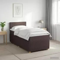 Spyruoklinė lova su čiužiniu Tamsiai rudas 90 x 190 cm Audinys