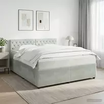 Spyruoklinė lova su čiužiniu Šviesiai pilka 160 x 200 cm