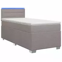 Lova su čiužiniu ir LED apšvietimu Taupe 80 x 200 cm Audinys