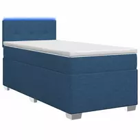 Lova su čiužiniu ir LED apšvietimu Mėlyna 90 x 200 cm Audinys