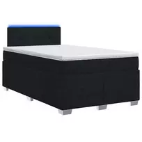 Lova su čiužiniu ir LED apšvietimu Juoda 120 x 200 cm Audinys