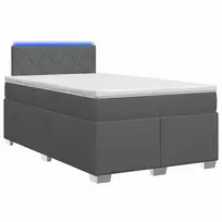 Lova su čiužiniu ir LED apšvietimu Tamsiai pilka 120 x 200 cm
