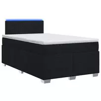 Lova su čiužiniu ir LED apšvietimu Juoda 120 x 200 cm Audinys