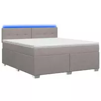 Lova su čiužiniu ir LED apšvietimu Taupe 140 x 200 cm Audinys